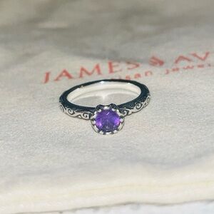 James Avery Amethyst cherished , birthstone Ring 6.5
